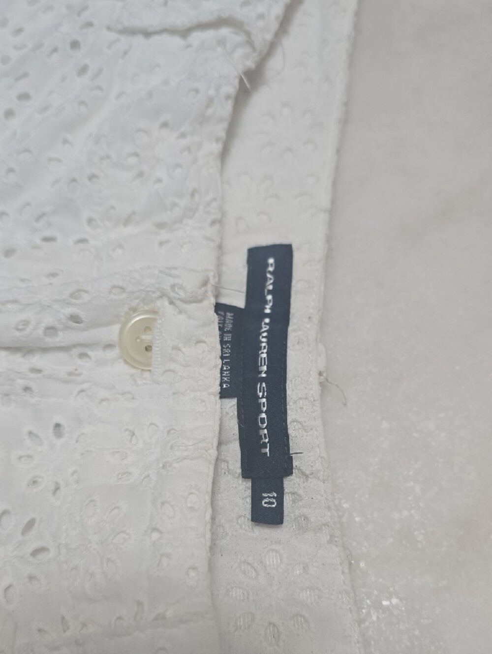 Ralph Lauren White Eyelet High-Waist Shorts - Picture 2 of 6
